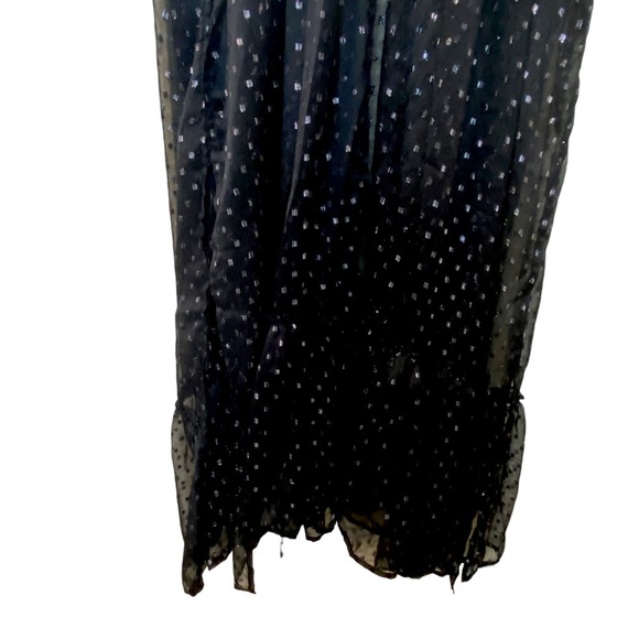 VINCE CAMUTO Sheer Ruffled Duster Black Silver Swim Coverup NWT - Picture 8 of 13